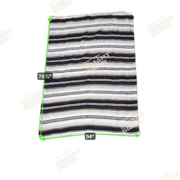 Mexican Artisan Striped Blanket Handwoven Wool Throw Soft Textural Serape Large - Picture 6 of 6